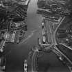 Yorkhill Quay and Harland and Wolff Shipbuilding Yard, Govan, Glasgow.  Oblique aerial photograph taken facing north-west.  This image has been produced from a print.