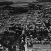 Elgin, general view, showing High Street and Moray Street.  Oblique aerial photograph taken facing east.  This image has been produced from a damaged print.
