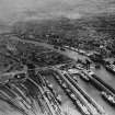 Glasgow, general view, showing Queen's Dock and General Terminus Quay.  Oblique aerial photograph taken facing south-east.  This image has been produced from a print.