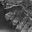 John Brown's Shipyard, Clydebank, Queen Elizabeth under construction.  Oblique aerial photograph taken facing north.  This image has been produced from a print.