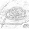 Survey drawing; Plan of Castle O'er, fort. 