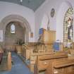 Interior. View from W showing pulpit and pre-reformation chancel arch