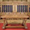 Interior. Organ screen and communion table. Detail