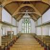Interior. View from S showing roof structure and Carnegie window
