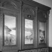 Interior. Detail of pulpit mural of the Kyle of Sutherland by Iain Gillies