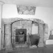 Interior.
Family Room, detail of fireplace with doric columns and military panel over.