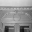 Interior, detail of hall door pediment