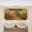 Interior, detail of drawing room overmantle Boucher inspired painting