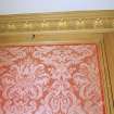 Interior, detail of hall silk wall hanging