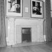 Interior, drawing room, detail of N coloured marble fireplace with W for Walkinshaw