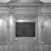 Interior. Detail of war memorial in apse war memorial panelling