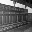 Interior. Detail of stair hall wall panelling