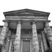 Detail of portico showing columns and panelled ceiling