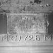 Detail of carved panels above front door inscribed '1704 JMc * JB' and 'GMcG 1728 M H'.