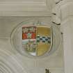 Interior, Hall of Honour, South wall, second window bay ( to West ), detail of shield of County of Bute
