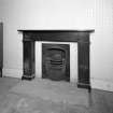 Ground floor dining room, detail of fireplace.