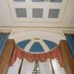 Interior, detail of drawing room bay window canopy.