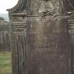 View of headstone to Robert Watt d. 1777,  Buittle Old Parish Churchyard.