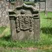 View of headstone to William Paterson, mason d. 1771, Hoddom parish churchyard.