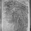 Photographic copy of rubbing showing face detail of Rhynie no.5 Pictish symbol stone, St. Luag's Churchyard, Rhynie.