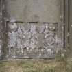 Detail of headstone to Webster children 1759, St Cyrus Parish Church burial ground.