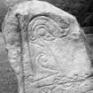 Front detail of Dunnichen Pictish symbol stone.
