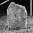 View of face of Tillytarmont no. 2, Pictish symbol stone.
