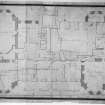 Photographic copy of annotated plan of the Principal Floor of Gordon Castle 
Original signed 'J. Baxter, Archt 1769' (?)
