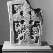 View of face of Meigle no.5 Pictish cross slab on display in Meigle Museum.
