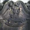 Detail of headstone with winged angel, North Leith Parish Churchyard, Edinburgh.