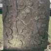 View of headstone with skull and crossbones, Tarbolton Parish Churchyard.