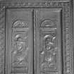 Detail of carved wooden panels.