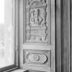Detail of carved wooden panel.
Insc: 'Charles'