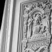 Detail of carved wooden panel.
Insc: 'Gotfreid'