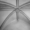 Delgatie Castle. Interior. Detail of groined vault in library.