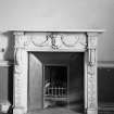 Edinburgh, Dreghorn Castle. View of Georgian marbleplace fireplace in smaller room next door.
