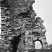 Skye, Duntulm Castle. Detail of later tower; vaulted chamber with pointed window, facing north west.