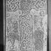Photographic copy of rubbing showing detail of the face of Dyce no.2 Pictish cross slab.