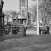 View of St Peter's Parish Church, Princes Street, Thurso, with Sir John's Square memorials in foreground,