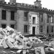 View of East face of West block of Gordon Castle during demolition work