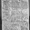 Photographic copy of a rubbing showing the face of Glamis no.1 Pictish cross slab