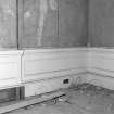 First floor, North room, floor boards and dado panelling, detail