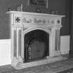 Interior. Ground floor North dining room  detail of fireplace