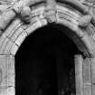 Detail of arched entrance doorway, Barholm Castle.