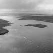 Oblique aerial view of Eynhallow Sound, Orkney, looking S.