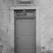 View of entrance door with lintel above, Auchanachie Castle.