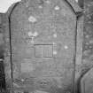 View of Alexander Andersone's gravestone, died 1665, in the churchyard of Auchtergaven Parish Church.