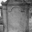 View of gravestone for George Brown who died 1800, in the churchyard of Crail Parish Church