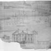 Photographic copy of drawing of elevations.
Insc: 'Proposed Alterations, Touch House, Stirlingshire, Elevations', 'East End of North Elevation', 'East Elevation', 'South Elevation', 'Lorimer and Matthew, 17 Great Stuart Street, Edinburgh, 6/3/28'.