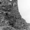 Dunyvaig Castle, Lagavulin Bay, Islay.
View of Buttress and garderobe at East end of tower.